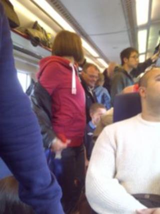 Chiltern Railway passengers on board a London train (pic Sian Grzeszczyk)