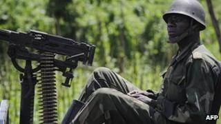 Congolese soldier in eastern town of Bunagana. 22 May 2012