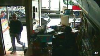 A CCTV image showing Luka Rocco Magnotta entering the Berlin internet cafe where he was arrested, 4 June