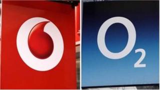 Vodafone и O2 логотипы