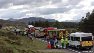 crash ralia a9 rockness killed bus van two after happened stretch afternoon caption mid close