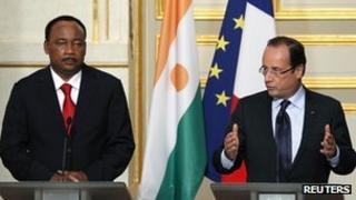 President Mahamadou Issoufou and President Francois Hollande