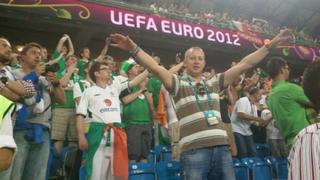 Ireland's fans inside the stadium