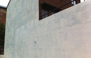 White-painted gable wall