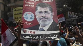 Mohammed Mursi supporters continue their celebrations in Cairo, 25 June