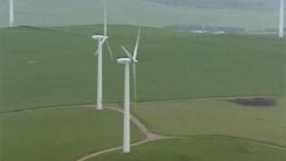 Wind turbines in mid Wales