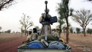 A member of the Islamist militia in northern Mali, near Goa on 12 June 2012
