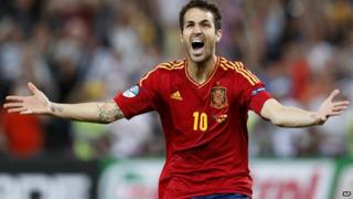 Cesc Fabregas celebrating