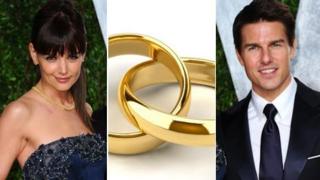 (left to right) Katie Holmes, gold wedding rings, Tom Cruise (Images: Getty/Thinkstock)
