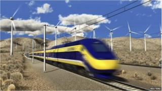 An artist's rendition courtesy of the California High-Speed Rail Authority 6 July 2012