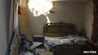 A shelled house in Wadi Khaled, Lebanon. Photo: 7 July 2012
