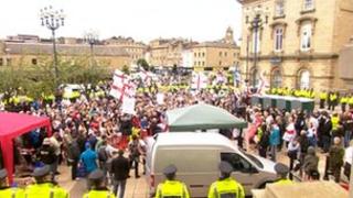 EDL rally in Dewsbury