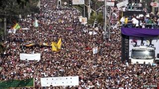 Huge crowds at the March for Jesus in Sao Paulo