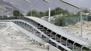 General view of a oil conveyor belt in Fujairah