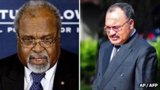 Papua New Guinea's Sir Michael Somare and Peter O'Neill (AP/AFP)