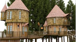 An artist's impression of the treehouses