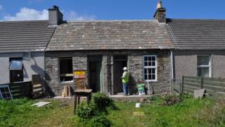 Restoration work on one of the cottages