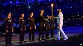 Callum Airlie (pictured left) along with six other young athletes and Olympian Sir Steve Redgrave