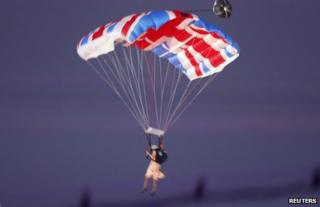 "The Queen" arrives at the opening ceremony