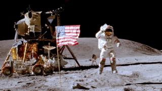 John Young with flag