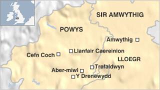Map o'r ardal
