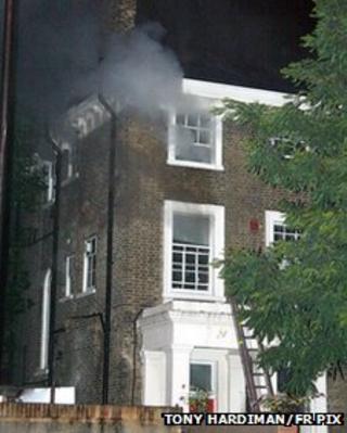 Fire at the disused Salvation Army hostel