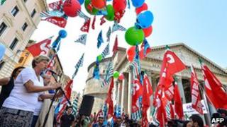 General Confederation of Italian Workers protest