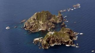 Файл изображений островов, известных как Dokdo в Южной Корее и Takeshima в Японии