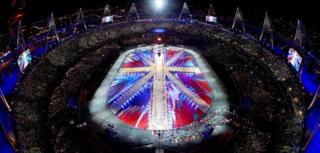 Union flag in Olympic stadium