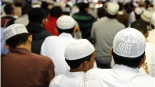 Members of the East London Mosque during Eid prayers.