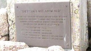 Plaque to those who died in the Avro Anson crash