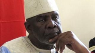 Malian interim Prime Minister Cheick Modibo Diarra pictured at a meeting with leaders from northern Mali on 10 August 2012
