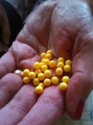Plastic yellow balls