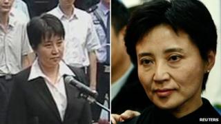 Gu Kailai pictured in 2012 (L) and 2007 (R)