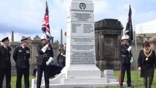 Fire memorial at Glasgow Necropolis