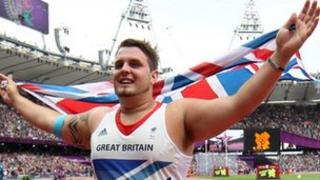 Aled Sion Davies celebrates winning gold