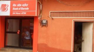 The Bank of Baroda cash machine inside a police station in Jaipur