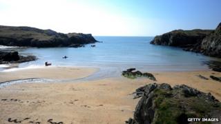 A beach near Trearddur Bay on Anglesey