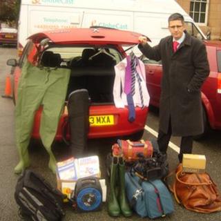 Mark Simpson with kit
