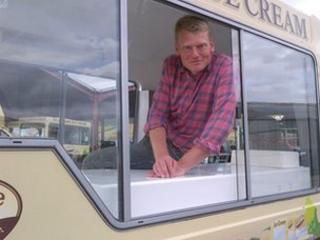 Tom Heap in ice cream van