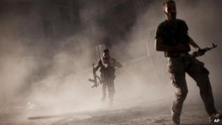 Rebel fighters in Aleppo (7 September)