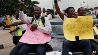 Former Air Nigeria staff protesting
