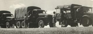 Line of trucks