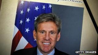 A condolence book for US Ambassador Chris Stevens in the US Capitol on Friday