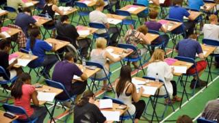 Students sitting GCSE exams