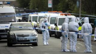 police at the scene