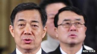 File photo: Bo Xilai (L) and Wang Lijun (R)