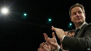Y Dirprwy Brif Weinidog Nick Clegg yng nghynhadledd y Democratiaid Rhyddfrydol yn Brighton