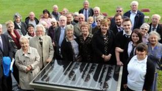Memorial stone unveiling