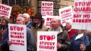 Protesters outside Bath Guildhall on Wednesday